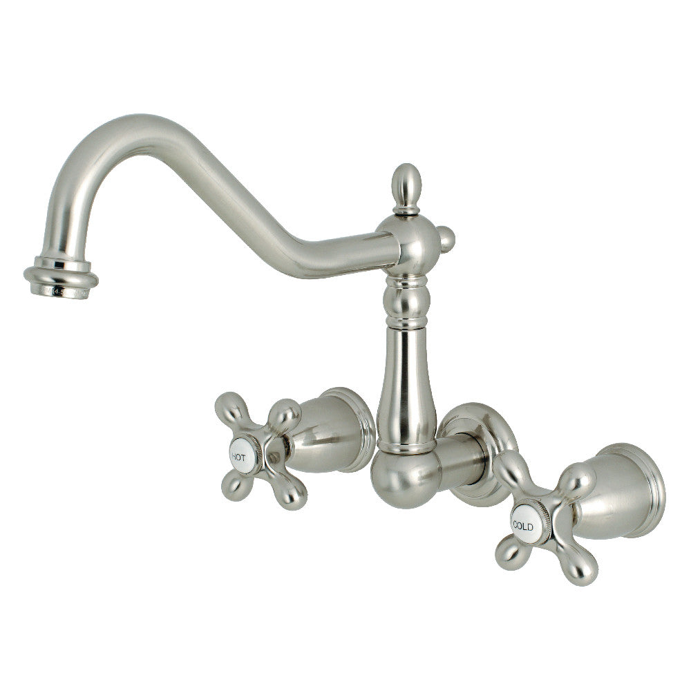 Kingston Brass KS1288AX Wall Mount Kitchen Faucet, Brushed Nickel - BNGBath