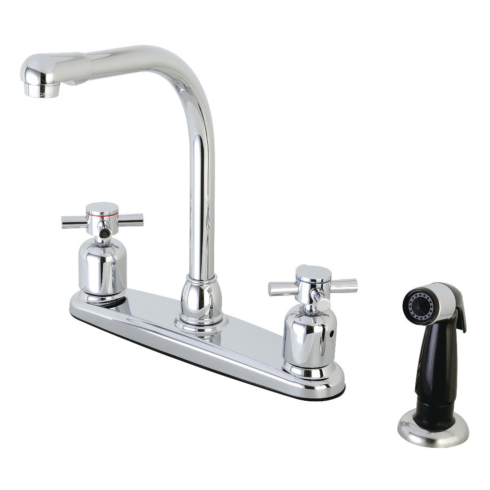 Kingston Brass FB751DX Concord 8-Inch Centerset Kitchen Faucet with Sprayer, Polished Chrome - BNGBath