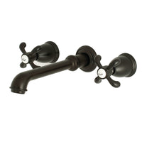 Thumbnail for Kingston Brass KS7125TX French Country Two-Handle Wall Mount Bathroom Faucet, Oil Rubbed Bronze - BNGBath