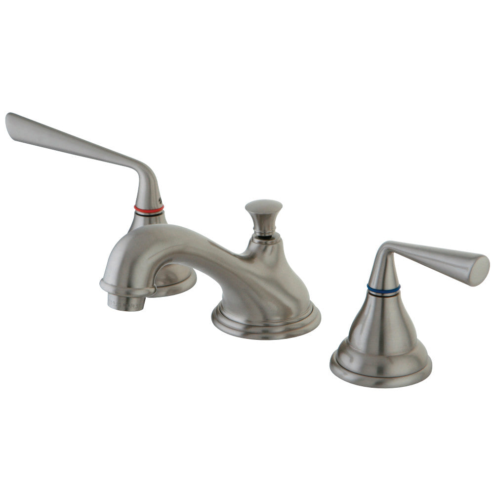 Kingston Brass KS5568ZL 8 in. Widespread Bathroom Faucet, Brushed Nickel - BNGBath