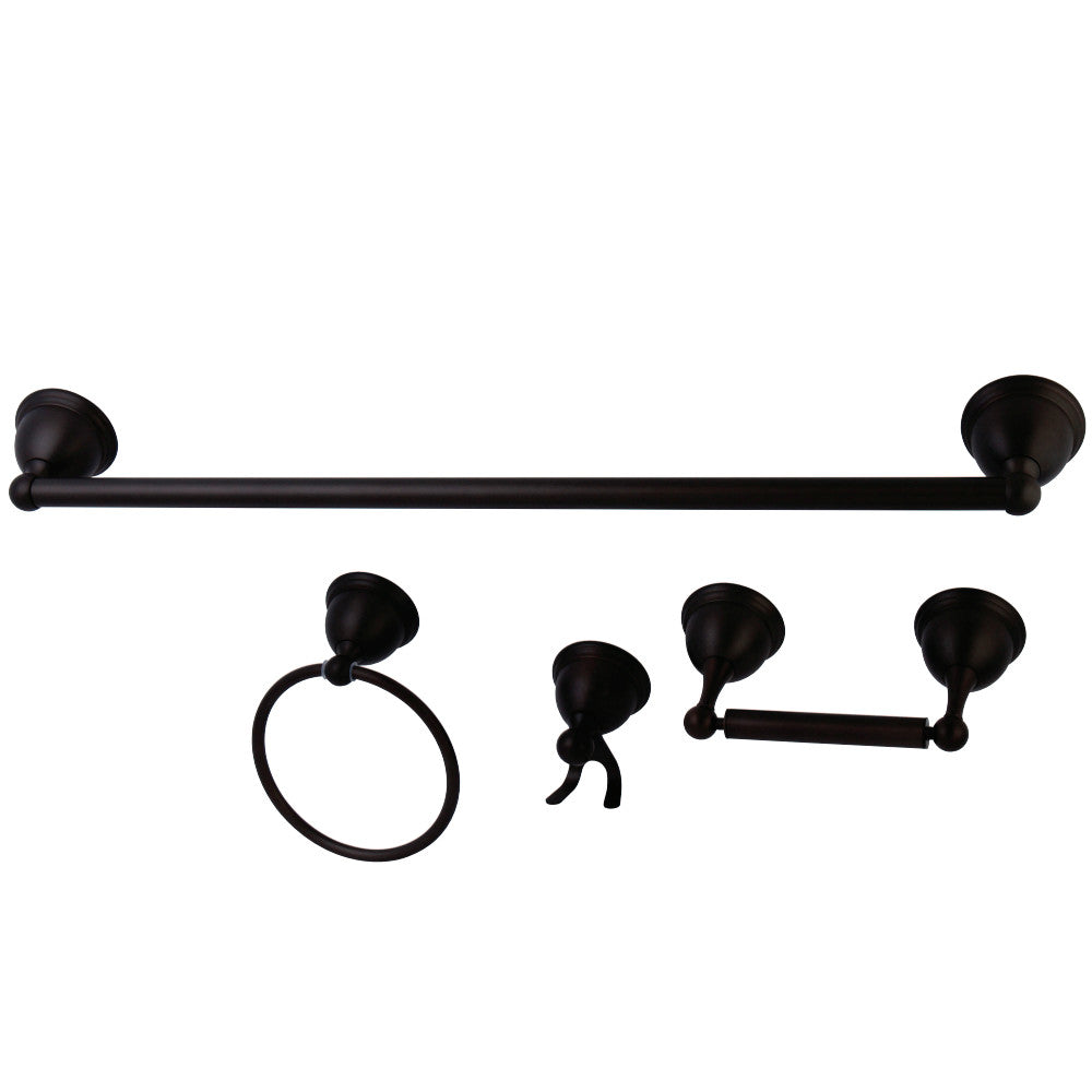 Kingston Brass BAK3961478ORB Restoration 4-Piece Bathroom Hardware, Oil Rubbed Bronze - BNGBath