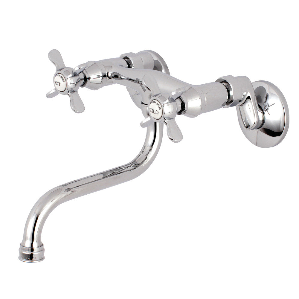 Kingston Brass KS116C Essex Two Handle Wall Mount Bathroom Faucet, Polished Chrome - BNGBath