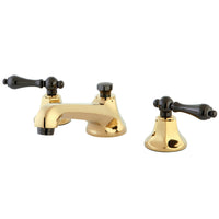 Thumbnail for Kingston Brass NS4466AL Widespread Bathroom Faucet, Polished Brass/Black Stainless Steel - BNGBath