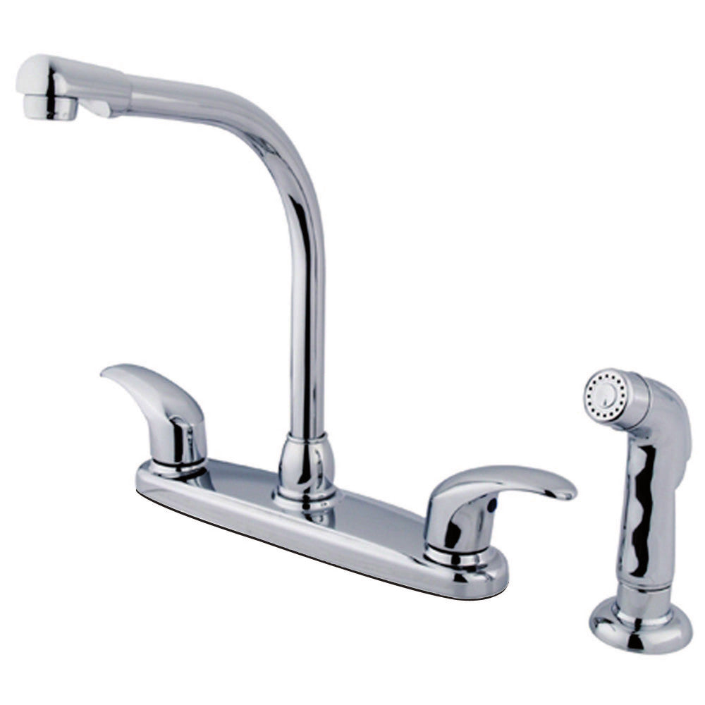 Kingston Brass KB711LLSP 8-Inch Centerset Kitchen Faucet, Polished Chrome - BNGBath