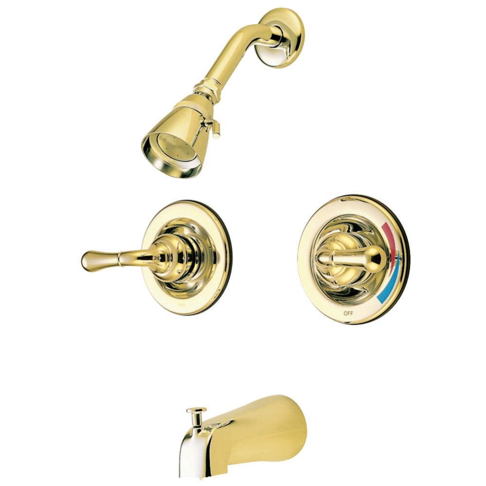 Kingston Brass GKB672 Water Saving Magellan Tub & Shower Faucet with Pressure Balanced Valve, Polished Brass - BNGBath