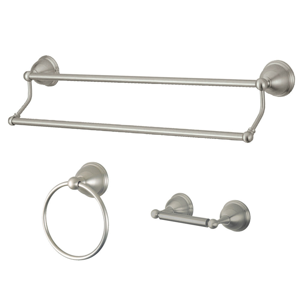 Kingston Brass BAK396348SN Restoration 3-Piece Bathroom Hardware, Brushed Nickel - BNGBath