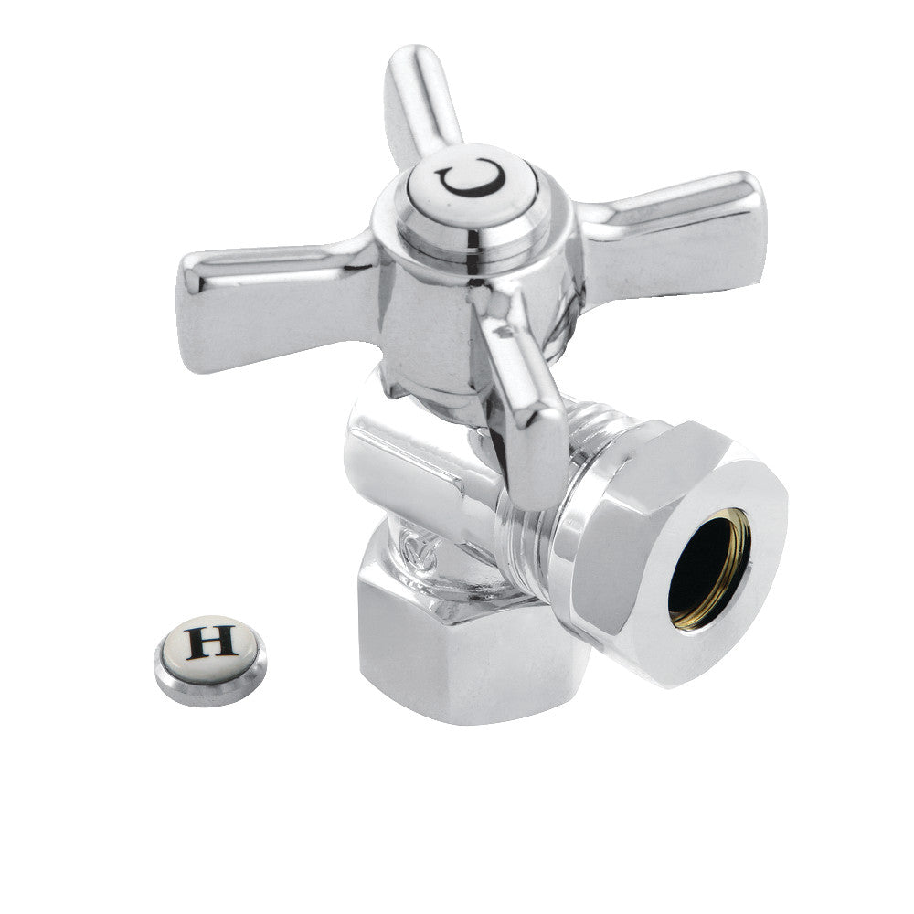 Kingston Brass CC44101ZX 1/2" FIP X 1/2" or 7/16" Slip Joint Angle Stop Valve, Polished Chrome - BNGBath