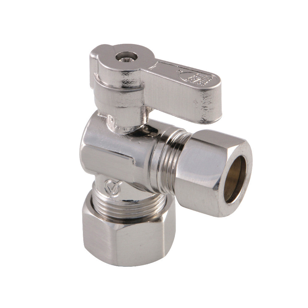 Kingston Brass KF5440SN 5/8" OD Comp X 1/2" OD Comp Angle Stop Valve, Brushed Nickel - BNGBath