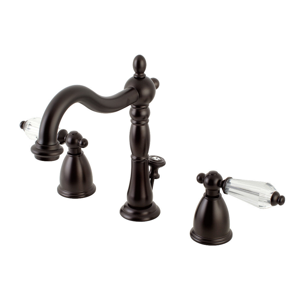 Kingston Brass KB1975WLL Wilshire Widespread Bathroom Faucet with Plastic Pop-Up, Oil Rubbed Bronze - BNGBath