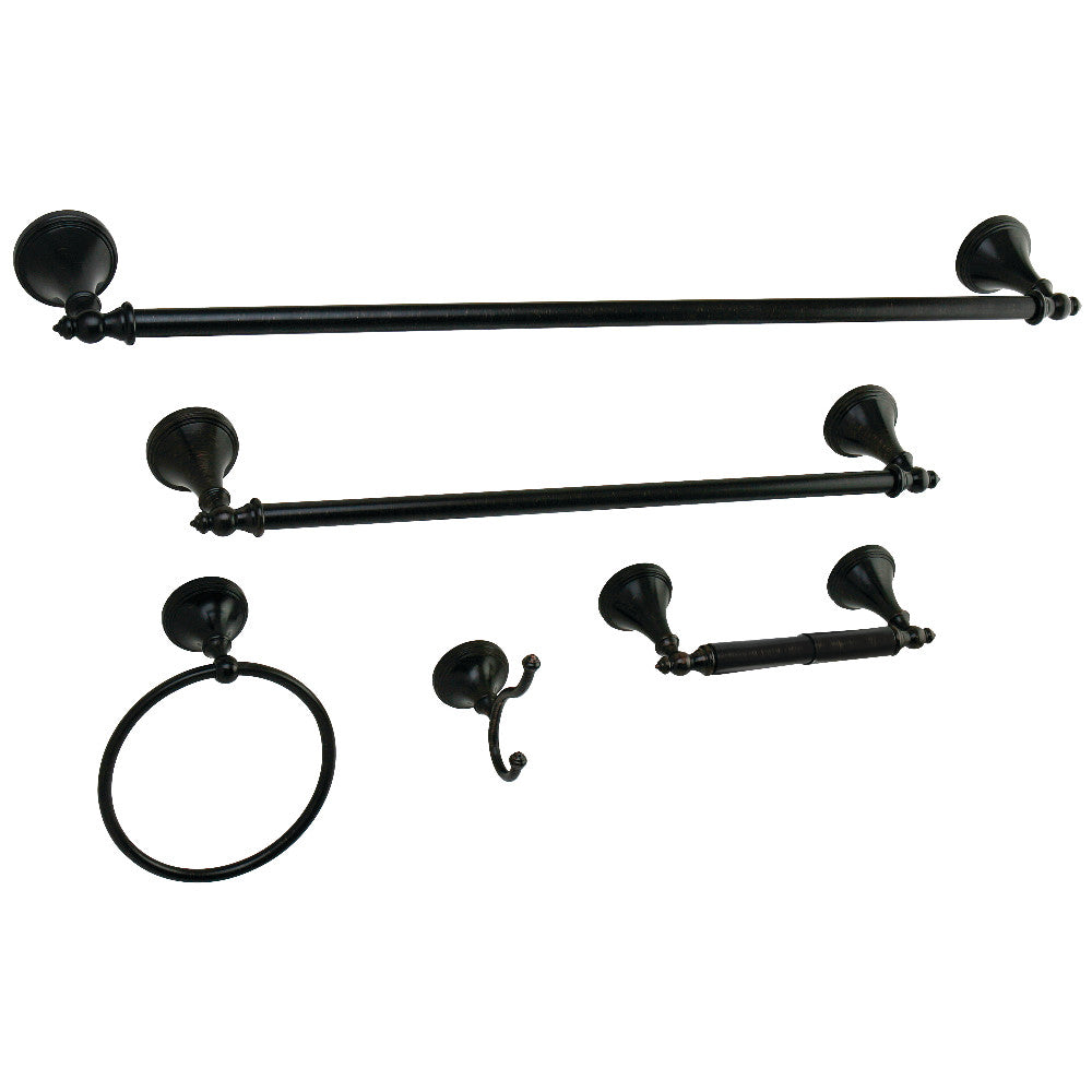 Kingston Brass BAHK1612478ORB Naples 5-Piece Bathroom Accessory Set, Oil Rubbed Bronze - BNGBath