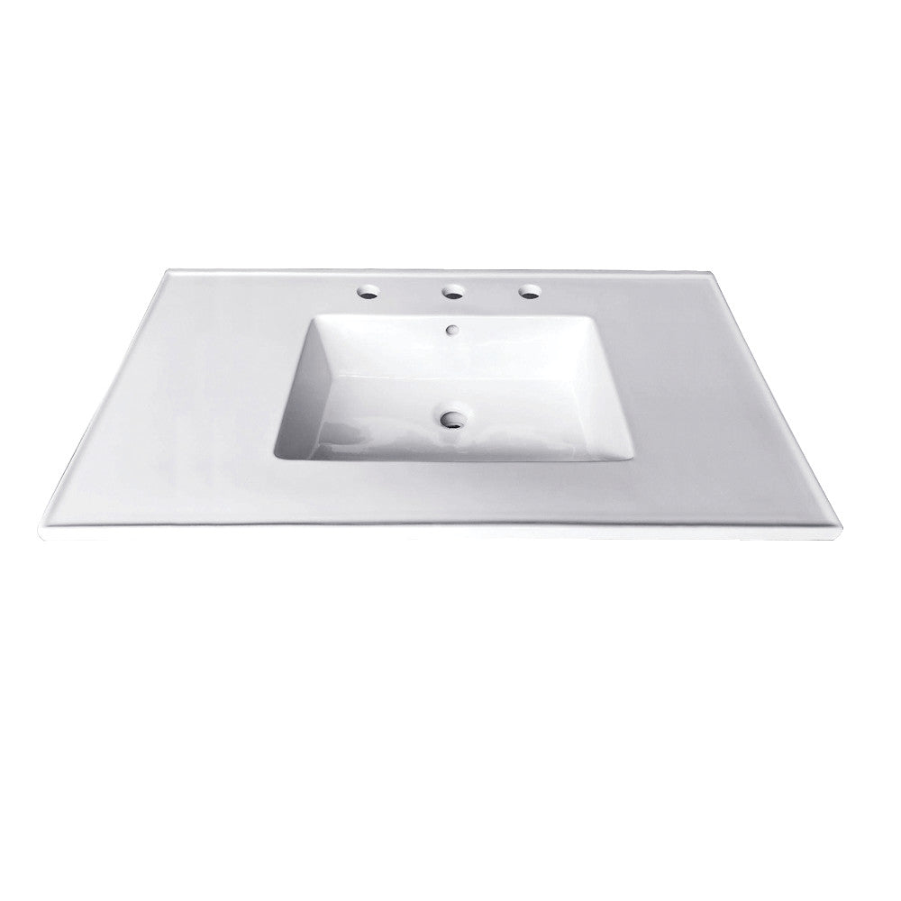 Continental 31 x 22 Ceramic Vanity Top W/ 3 Holes & Integrated Basin - BNGBath