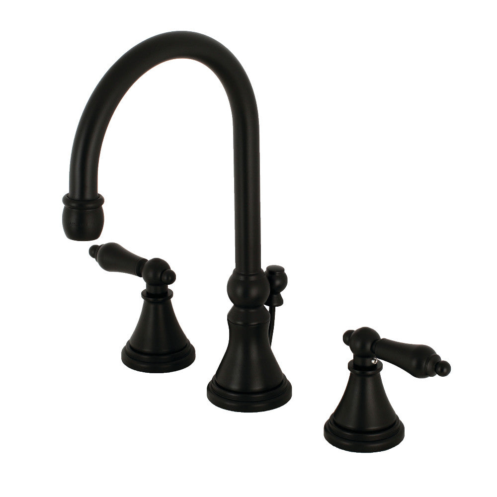 Kingston Brass KS2980AL 8 in. Widespread Bathroom Faucet, Matte Black - BNGBath