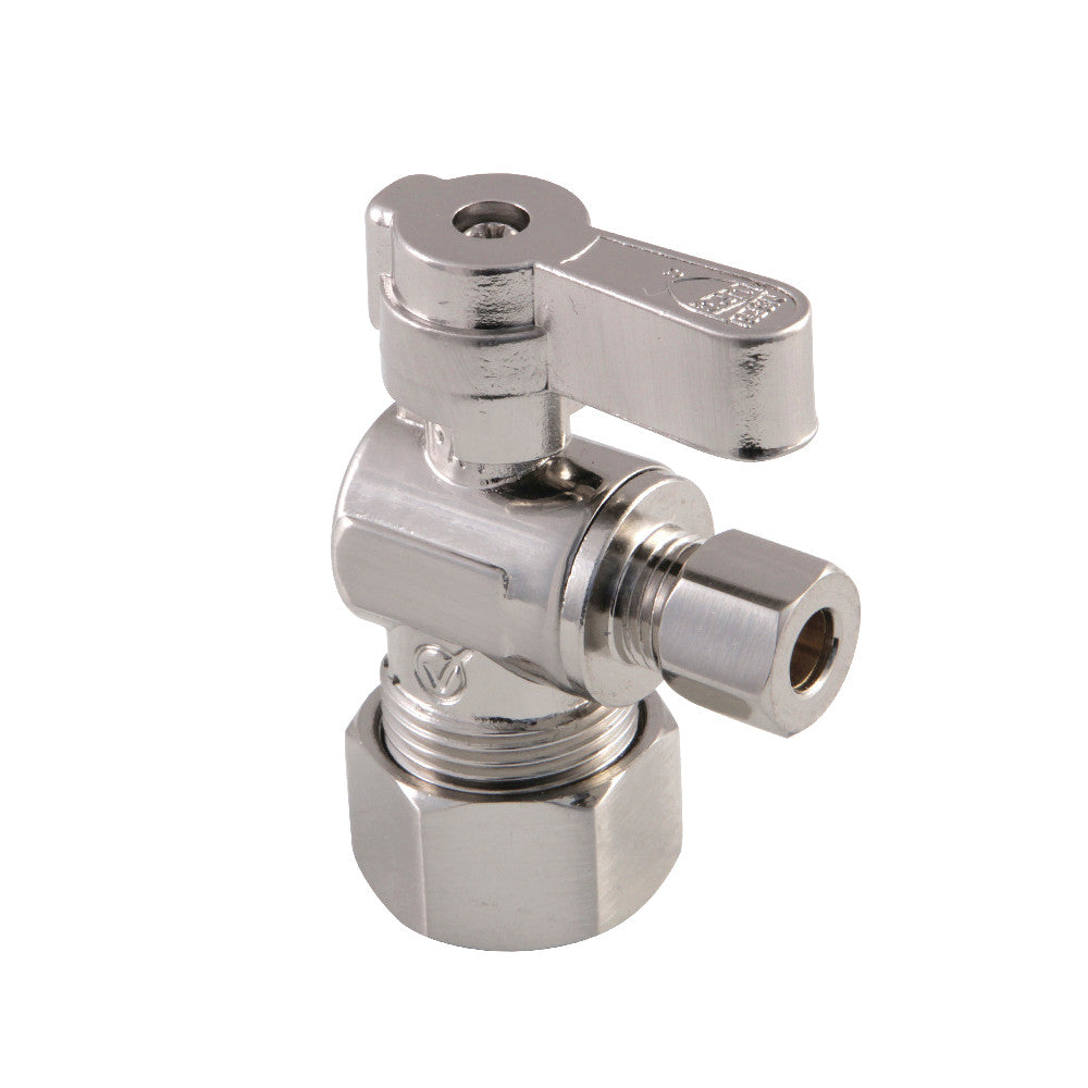 Kingston Brass KF5814SN 5/8" O.D. Comp x 1/4" O.D. Comp Angle Stop Valve, Brushed Nickel - BNGBath