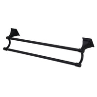 Thumbnail for Kingston Brass BAH6123MB Monarch 24-Inch Dual Towel Bar, Matte Black - BNGBath