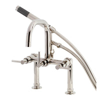 Thumbnail for Aqua Vintage AE8406DL Concord Deck Mount Clawfoot Tub Faucet, Polished Nickel - BNGBath