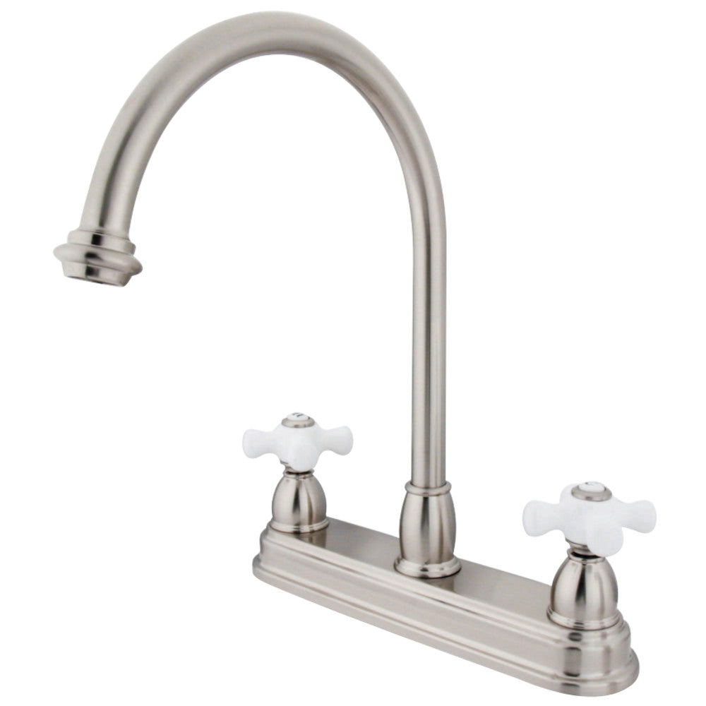 Kingston Brass KB3748PX Restoration Centerset Kitchen Faucet, Brushed Nickel - BNGBath