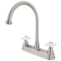 Thumbnail for Kingston Brass KB3748PX Restoration Centerset Kitchen Faucet, Brushed Nickel - BNGBath