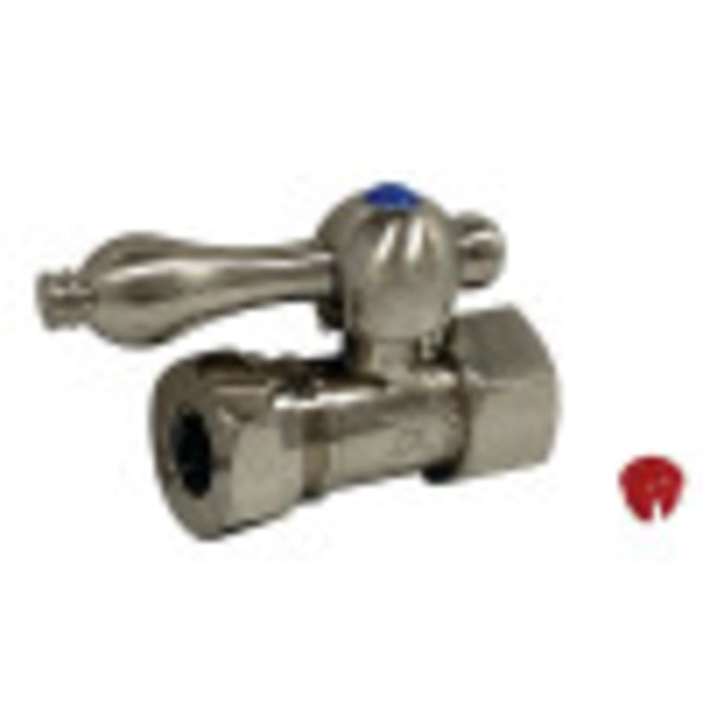 Kingston Brass CC44158 Quarter Turn Valve (1/2" FIP X 1/2" or 7/16-Inch" Slip Joint), Brushed Nickel - BNGBath