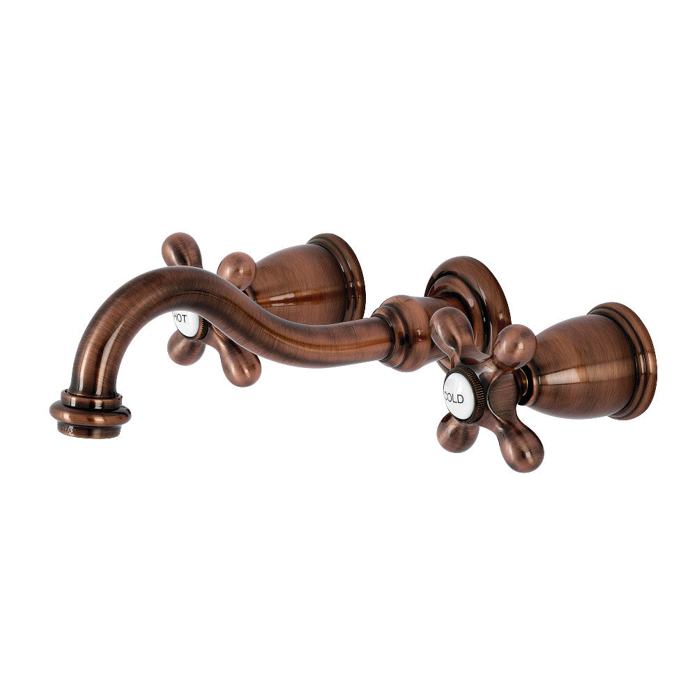 Kingston Brass KS312AXAC Vintage 2-Handle Wall Mount Bathroom Faucet, Antique Copper - BNGBath