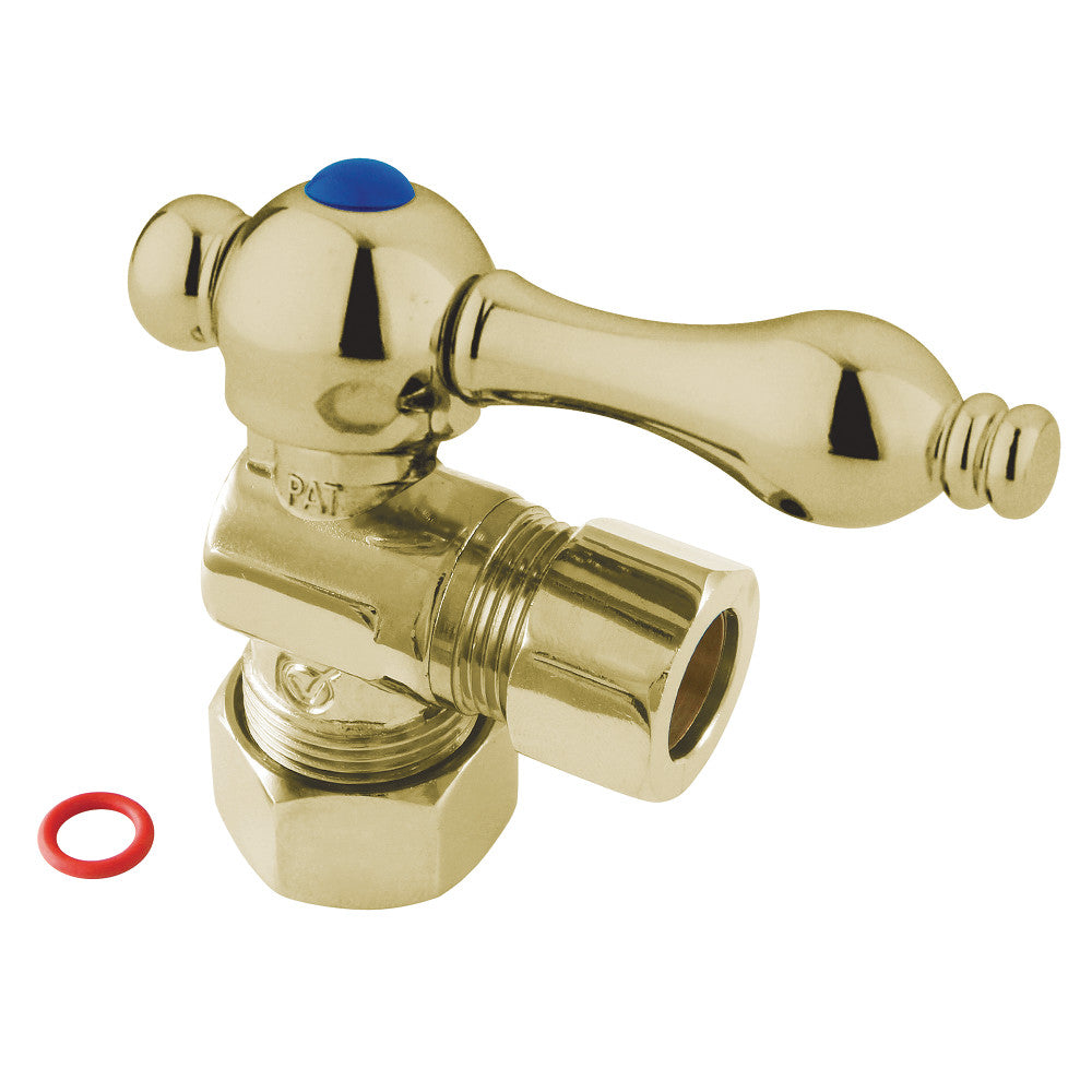 Kingston Brass CC54402 5/8" OD Comp X 1/2" OD Comp Angle Stop Valve, Polished Brass - BNGBath