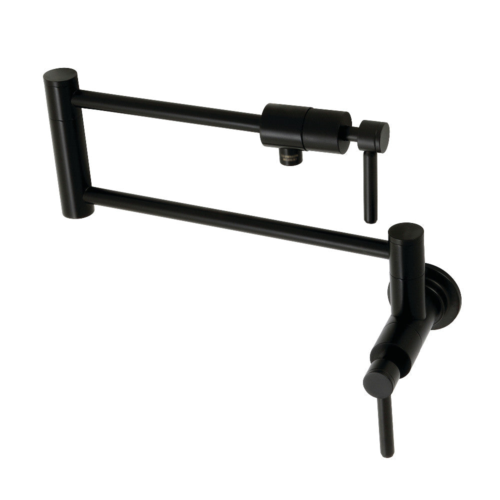 Kingston Brass KS4100DL Concord Wall Mount Pot Filler, Matte Black - BNGBath