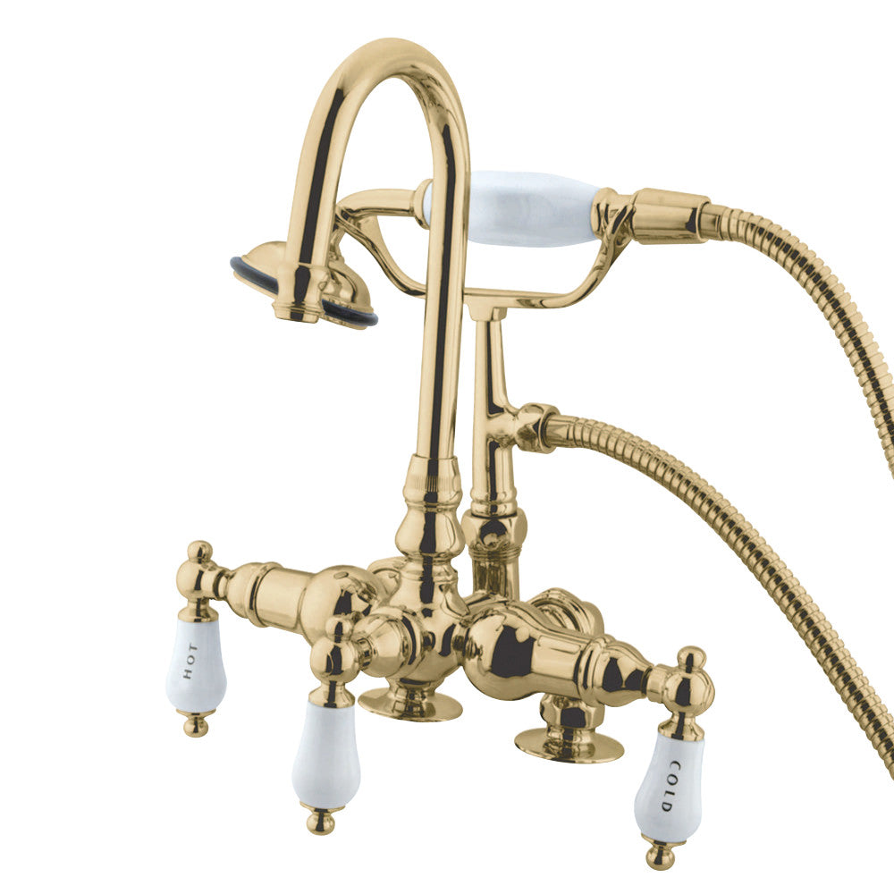 Kingston Brass CC17T2 Vintage 3-3/8-Inch Deck Mount Tub Faucet, Polished Brass - BNGBath