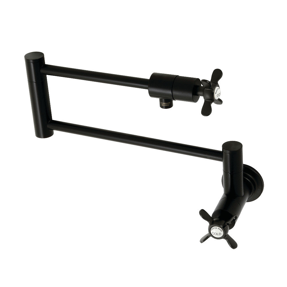 Kingston Brass KS4100BEX Essex Wall Mount Pot Filler, Matte Black - BNGBath