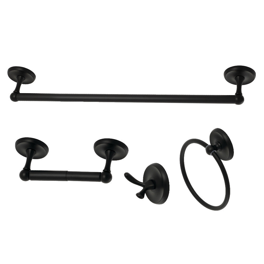 Kingston Brass BAK312478MB Victorian 4-Piece Bathroom Accessory Set, Matte Black - BNGBath