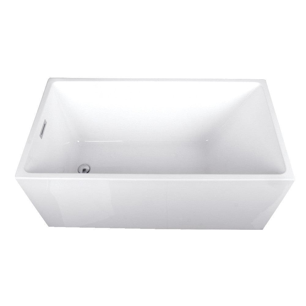 Aqua Eden VTSQ512823 51-Inch Acrylic Freestanding Tub with Drain, White - BNGBath