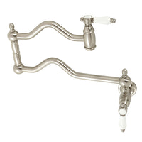 Thumbnail for Kingston Brass KS2108BPL Bel Air Wall Mount Pot Filler, Brushed Nickel - BNGBath