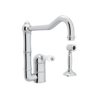 Thumbnail for ROHL Acqui Single Hole Column Spout Kitchen Faucet with Sidespray - BNGBath