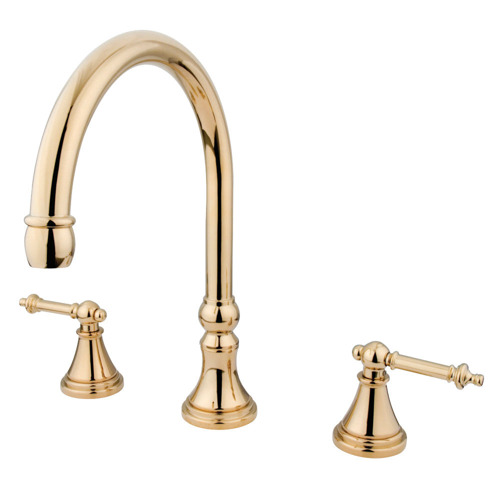 Kingston Brass KS2342TL Tuscany Roman Tub Faucet, Polished Brass - BNGBath