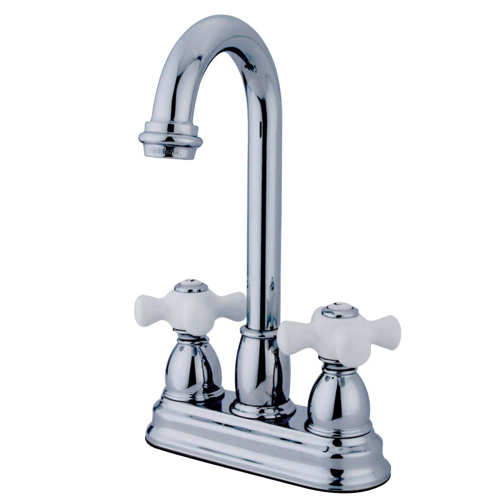 Kingston Brass KB3491PX Restoration 4" Centerset Bar Faucet, Polished Chrome - BNGBath