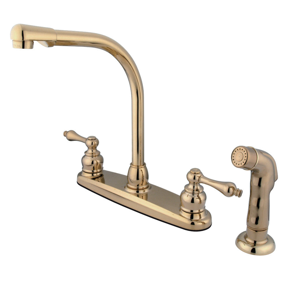 Kingston Brass GKB712ALSP Victorian Centerset Kitchen Faucet, Polished Brass - BNGBath