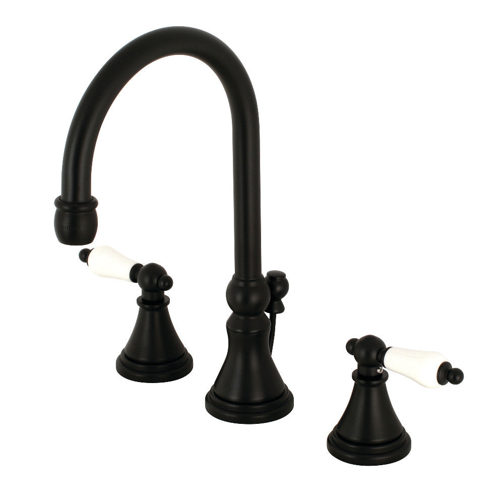 Kingston Brass KS2980PL 8 in. Widespread Bathroom Faucet, Matte Black - BNGBath