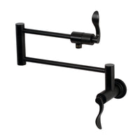 Thumbnail for Kingston Brass KS4100DFL NuWave Wall Mount Pot Filler, Matte Black - BNGBath