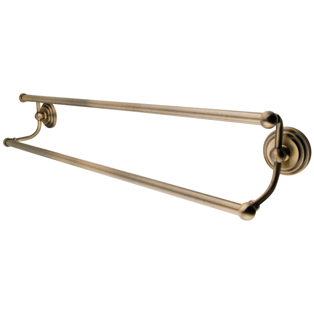 Kingston Brass BA2713AB Milano 24" Dual Towel Bar, Antique Brass - BNGBath