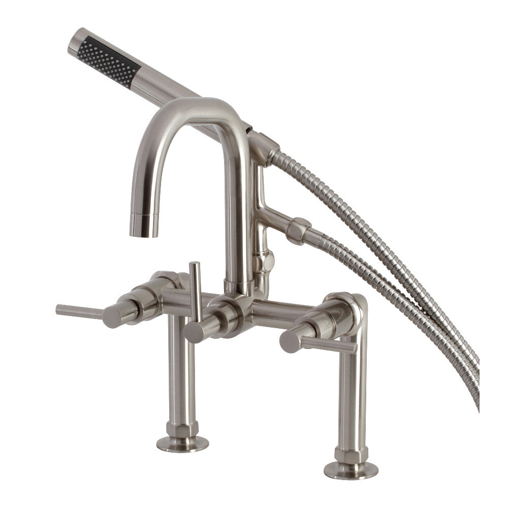 Aqua Vintage AE8408DL Concord Deck Mount Clawfoot Tub Faucet, Brushed Nickel - BNGBath