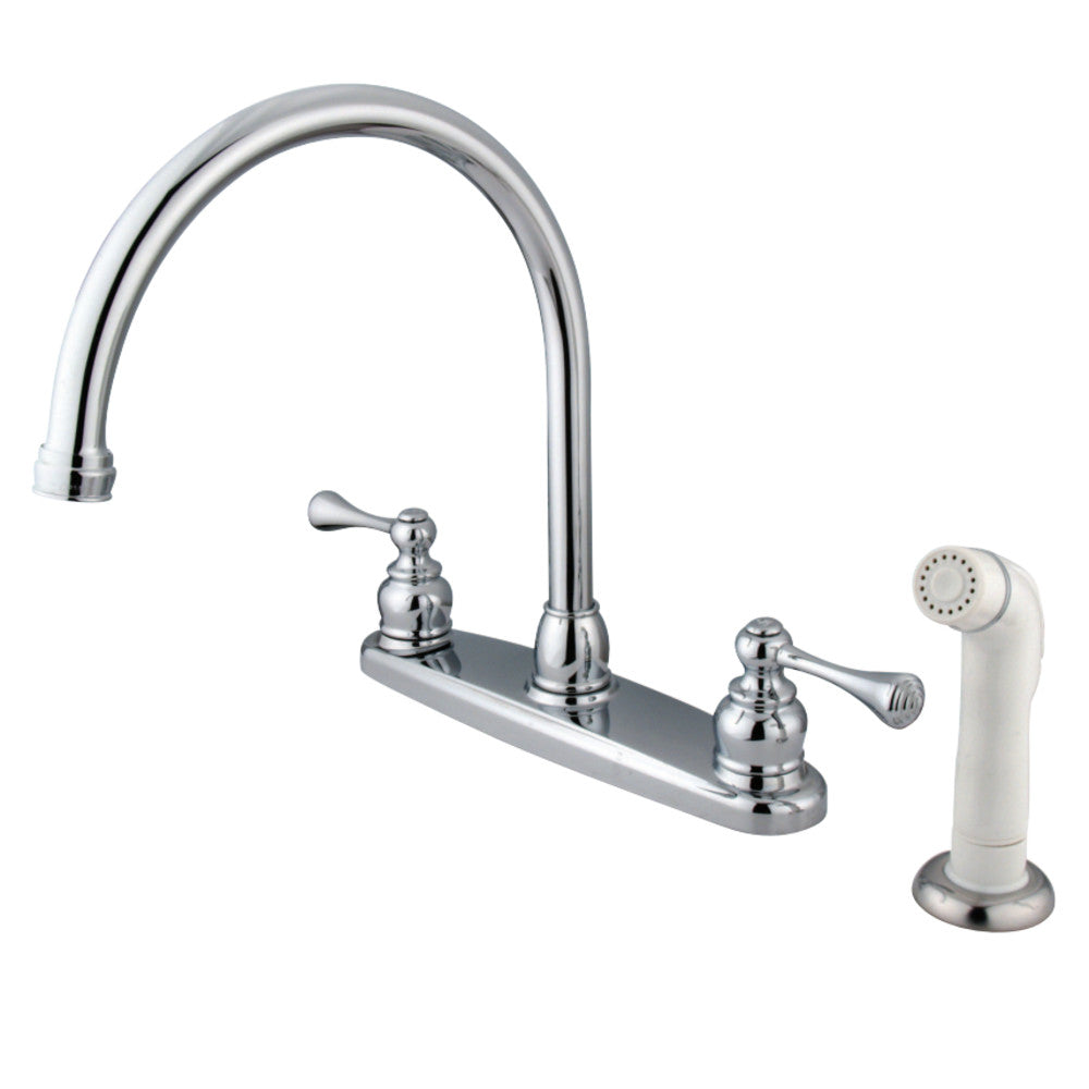 Kingston Brass KB721BL 8-Inch Centerset Kitchen Faucet, Polished Chrome - BNGBath