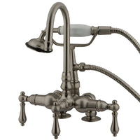 Thumbnail for Kingston Brass CC13T8 Vintage 3-3/8-Inch Deck Mount Tub Faucet with Hand Shower, Brushed Nickel - BNGBath