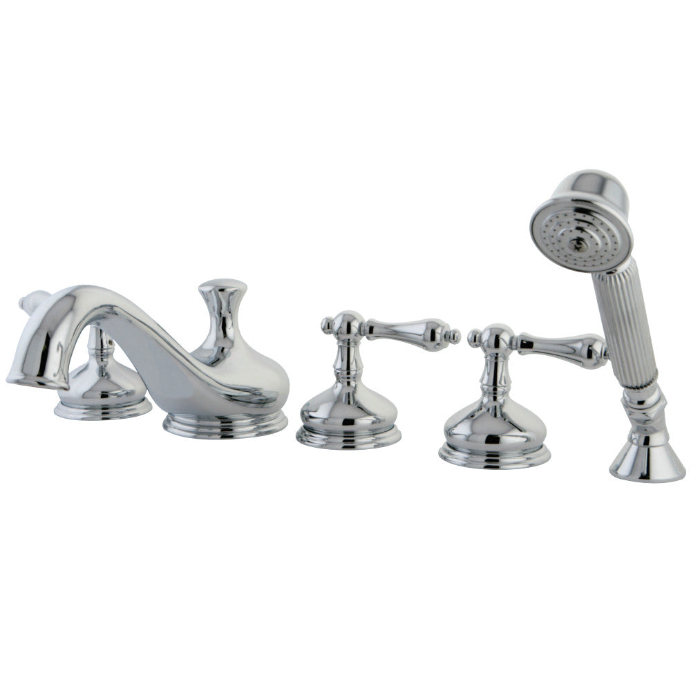 Kingston Brass KS33315AL Restoration Roman Tub Faucet with Hand Shower, Polished Chrome - BNGBath