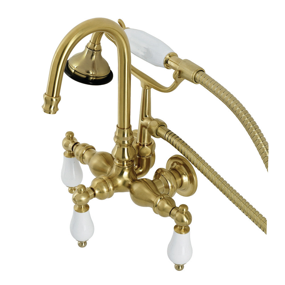 Kingston Brass AE11T7 Aqua Vintage Wall Mount Clawfoot Tub Faucet, Brushed Brass - BNGBath