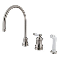 Thumbnail for Kingston Brass KS3818PL Widespread Kitchen Faucet, Brushed Nickel - BNGBath