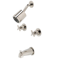 Thumbnail for Kingston Brass KBX8146ZX Millennium Two-Handle Tub and Shower Faucet, Polished Nickel - BNGBath