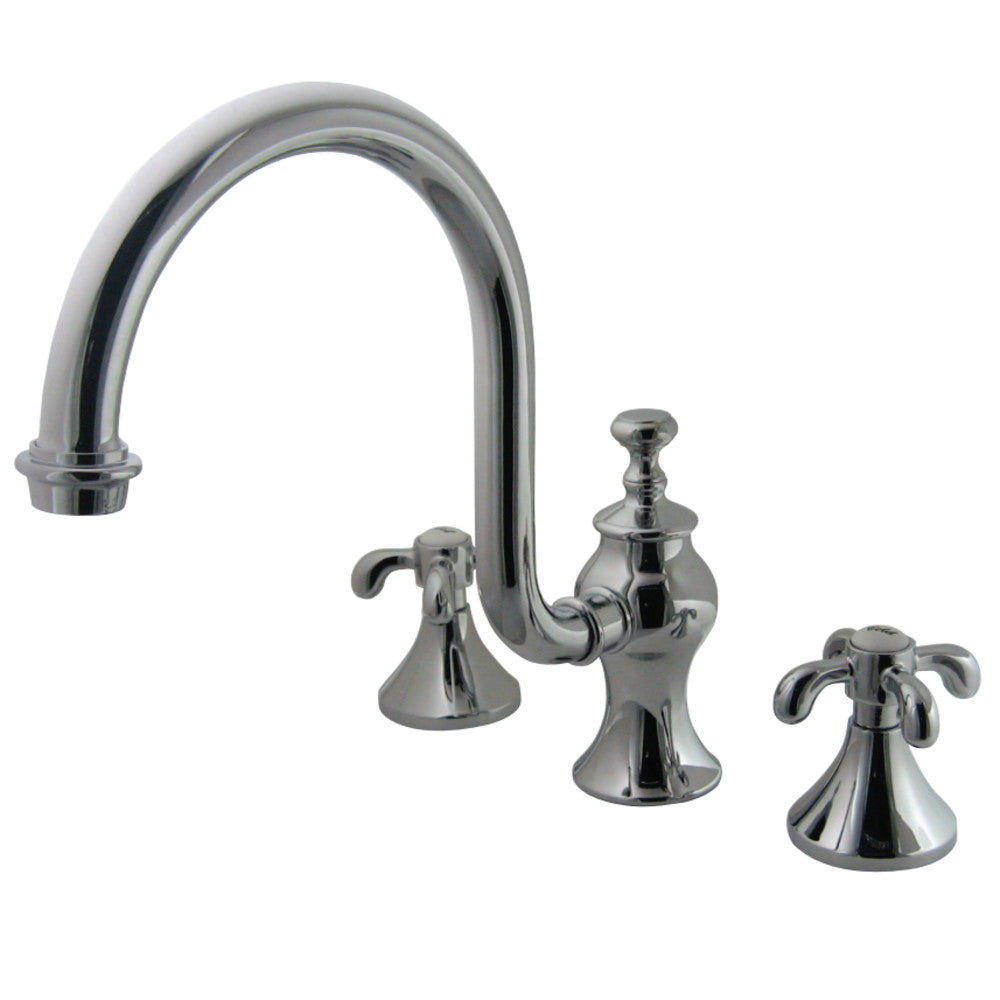 Kingston Brass KS7341TX French Country High Arc Roman Tub Faucet, Polished Chrome - BNGBath