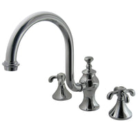 Thumbnail for Kingston Brass KS7341TX French Country High Arc Roman Tub Faucet, Polished Chrome - BNGBath