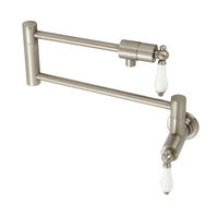 Thumbnail for Kingston Brass KS4108PL Metropolitan Wall Mount Pot Filler, Brushed Nickel - BNGBath