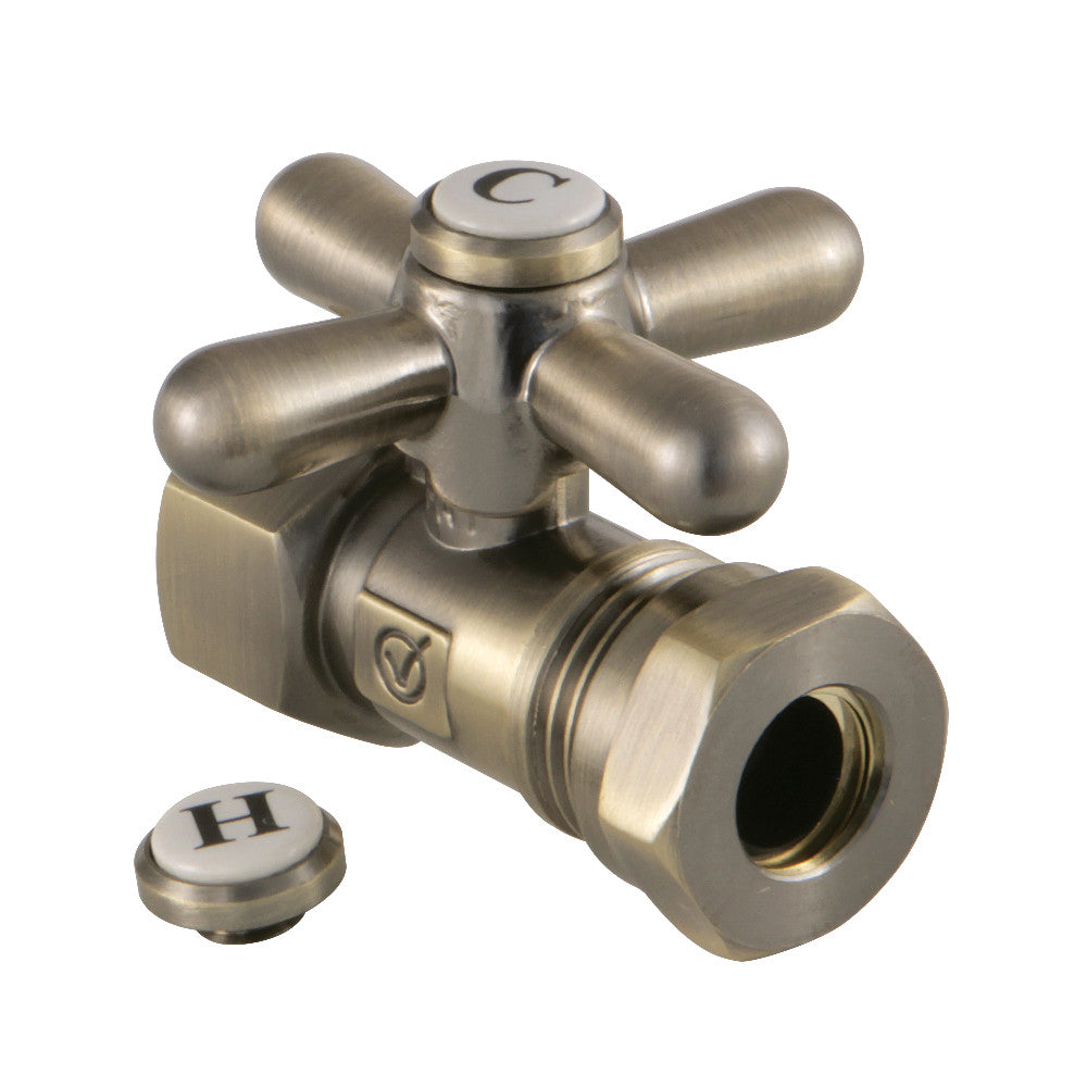 Kingston Brass CC44153X Quarter Turn Valve (1/2" FIP X 1/2" or 7/16-Inch" Slip Joint), Antique Brass - BNGBath