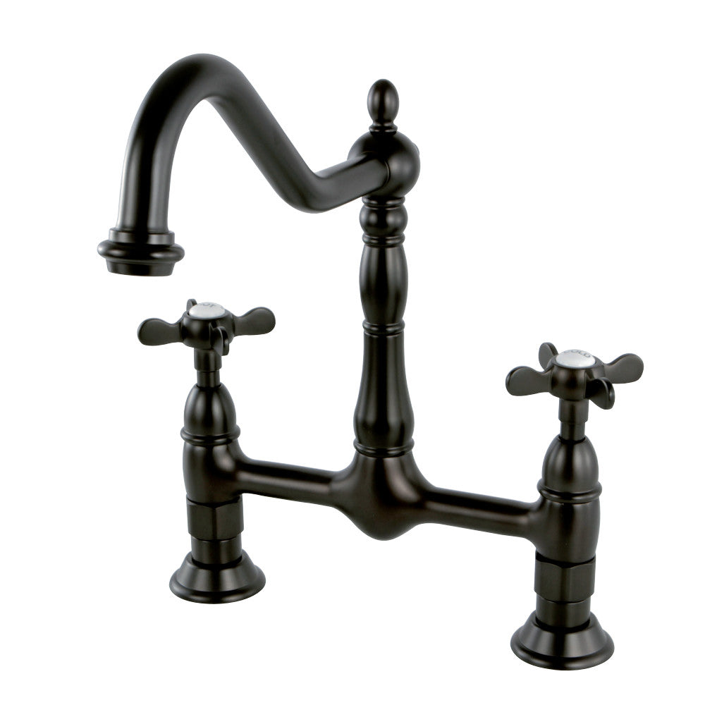 Kingston Brass KS1175BEX Essex Bridge Kitchen Faucet, Oil Rubbed Bronze - BNGBath