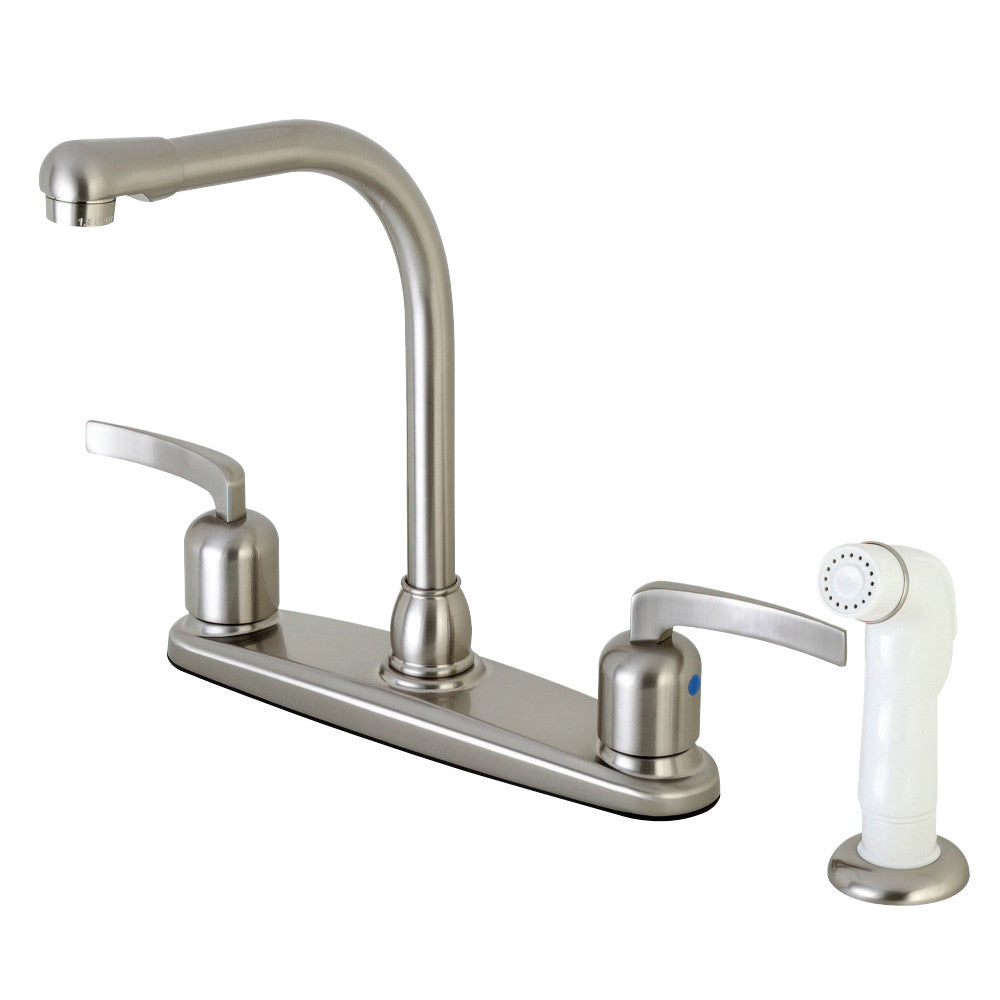 Kingston Brass FB718EFL Centurion 8-Inch Centerset Kitchen Faucet with Sprayer, Brushed Nickel - BNGBath